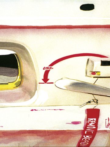 Das Bild Flugzeugtüre von Manus Hüller