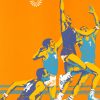 Basketball Olympiaplakat Originalplakat von Otl Aicher für die Sportart Basketball während der olympischen Spiele in München