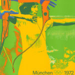 Original von den olympischen Spielen in München 1972 ist dieses Plakat vom Bogenschiessen