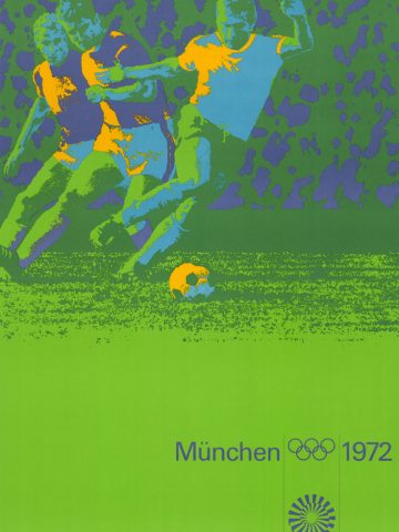 Original Fussballplakat von der Olympiade 1972 in München