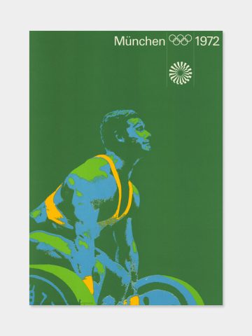 Originalplakat von Otl Aicher zur Sportart Gewichtheben