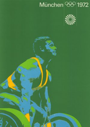 Gewichtheben Olympiaplakat Original Gewichtheben Poster aus 1972 von Otl Aicher zu den olympischen Spielen in München