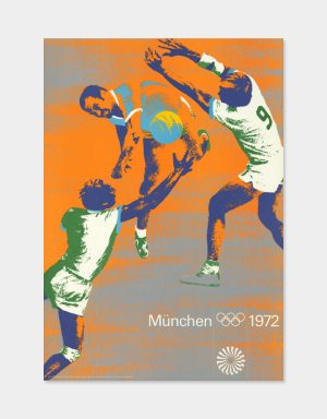 Handball 1972 Olympisches Plakat von der Olympiade in München