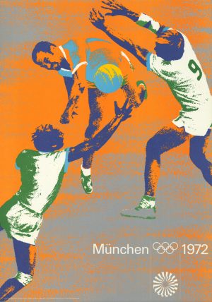 Handball Olympiaplakat Originalplakat von der Olympiade 1972 von Otl Aicher zum Sport Handball