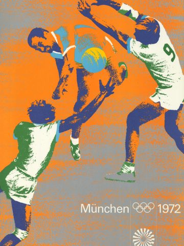 Originalplakat von der Olympiade 1972 von Otl Aicher zum Sport Handball