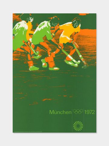 Originalplakat von Hockey in München während der Olympiade
