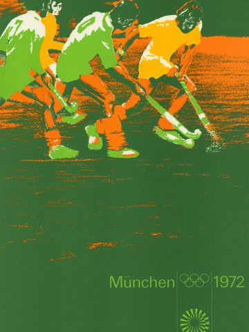 originalplakat aus Olympia 1972 in München der Sportart Hockey