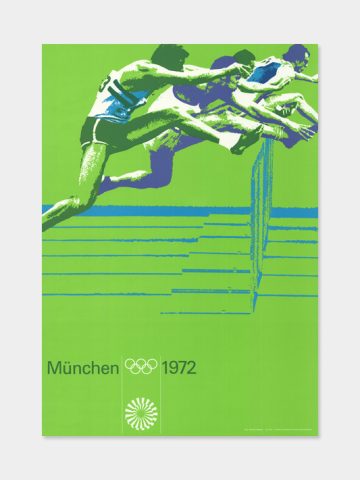 Echtes Plakat aus der Serie von Otl Aicher zur Olympiade in München