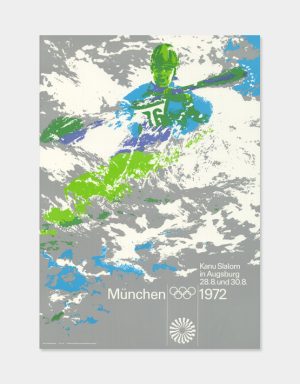 Aus der Sportart Kanu das Originalplakat der olympischen Spiele in München