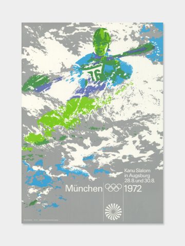 Aus der Sportart Kanu das Originalplakat der olympischen Spiele in München