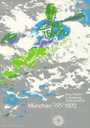 Echtes Kanu Plakat aus 1972 von der Olympiade 1972 in München