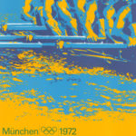 Originalplakat von Otl Aicher zur Sportart Rudern für die Olympiade 1972