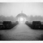 Eine Fotografie vom Hofgarten in München, bei Nacht aufgenommen als es neblig war