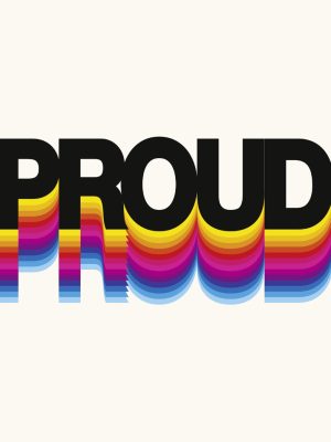 Wandbild mit Typographie Proud