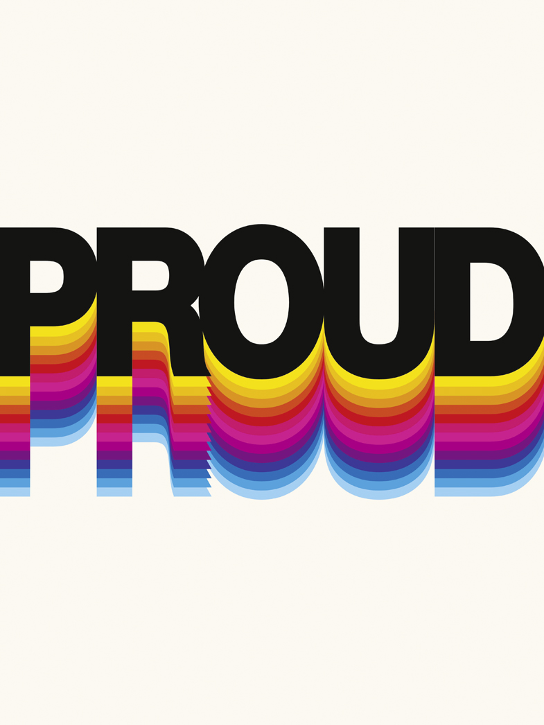 Wandbild mit Typographie Proud